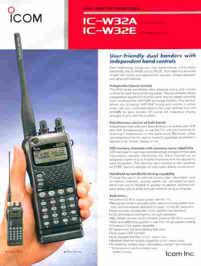 Буклет ICOM IC-W32A IC-W32E, 55-1714, Баград.рф